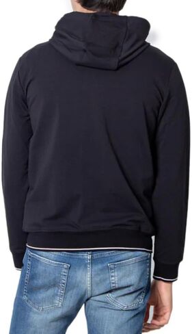 Armani Exchange Men's Logo Regular Fit Stretch Cotton Zip Up Hooded Sweatshirt, Black, Small in Saudi Arabia