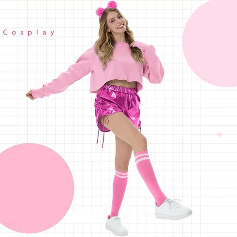 2 Pcs Pompom Ball Headband and Socks, Halloween Bear Ears Fluffy Headwear Cosplay Costume for Women in Saudi Arabia