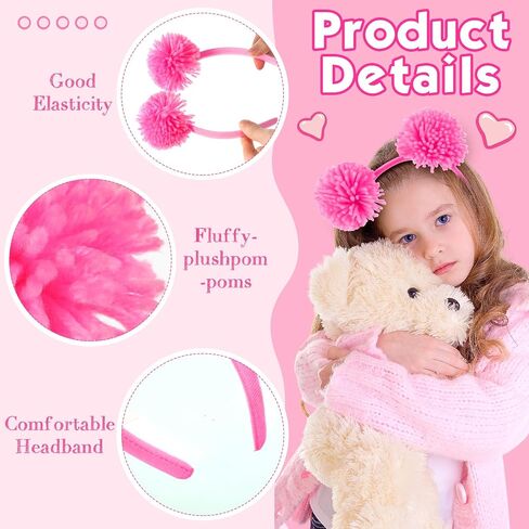 2 Pcs Pompom Ball Headband and Socks, Halloween Bear Ears Fluffy Headwear Cosplay Costume for Women in Saudi Arabia