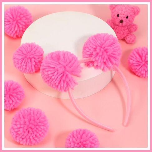 2 Pcs Pompom Ball Headband and Socks, Halloween Bear Ears Fluffy Headwear Cosplay Costume for Women in Saudi Arabia