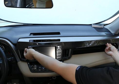 متوافق مع ملصقات تزيين وحدة التحكم المركزية Toyota RAV4 2015-2019 وملصقات الملحقات الداخلية من ألياف الكربون in Kuwait