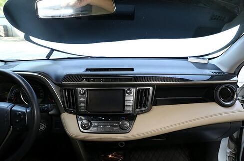 متوافق مع ملصقات تزيين وحدة التحكم المركزية Toyota RAV4 2015-2019 وملصقات الملحقات الداخلية من ألياف الكربون in Kuwait