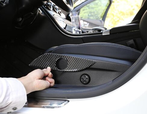 متوافق مع مرسيدس بنز C-Class 2014-2021 GLC300 C300 W205 من ألياف الكربون للمقعد الأمامي الجانبي لملحقات التعديل الداخلي للسيارة in Saudi Arabia