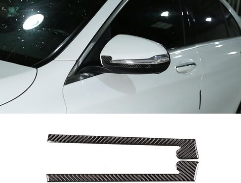 متوافق مع مرسيدس بنز الفئة C 2014-2021 W205 C300 GLC300 من ألياف الكربون مرآة الرؤية الخلفية ملصق تزيين ملحقات التعديل الخارجي للسيارة ﻿ in Saudi Arabia