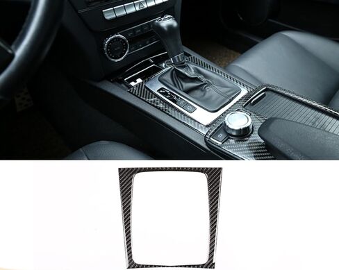 متوافق مع مرسيدس بنز C-Class 2007-2013 W204، غطاء لوحة ناقل الحركة من ألياف الكربون ملصق ديكور ملحقات التعديل الداخلي للسيارة in Saudi Arabia