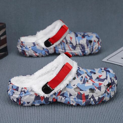 قباقيب شتوية مبطنة بالفرو الصناعي للجنسين - شباشب دافئة خفيفة الوزن للرجال والنساء سهلة الارتداء مع رغوة فخمة للأماكن الداخلية والخارجية in Kuwait