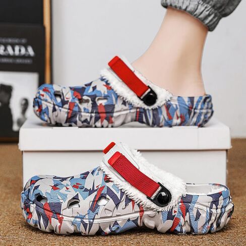 قباقيب شتوية مبطنة بالفرو الصناعي للجنسين - شباشب دافئة خفيفة الوزن للرجال والنساء سهلة الارتداء مع رغوة فخمة للأماكن الداخلية والخارجية in Kuwait