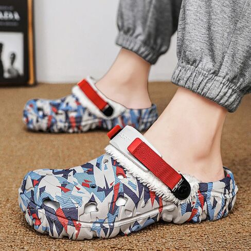 قباقيب شتوية مبطنة بالفرو الصناعي للجنسين - شباشب دافئة خفيفة الوزن للرجال والنساء سهلة الارتداء مع رغوة فخمة للأماكن الداخلية والخارجية in Kuwait