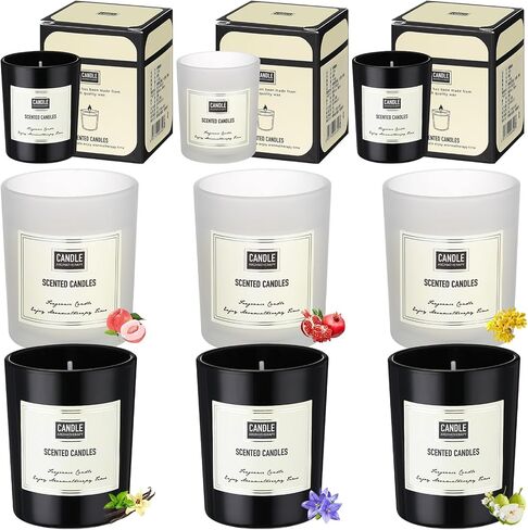 6 Pcs Mother's Day Scented Candle Soy Wax Candles Aromatherapy Candles for Women 6 Scents Long Lasting Soy Candle Gift Set in Glass Jar for Men Birthday Coworker Employee Anniversary in Saudi Arabia