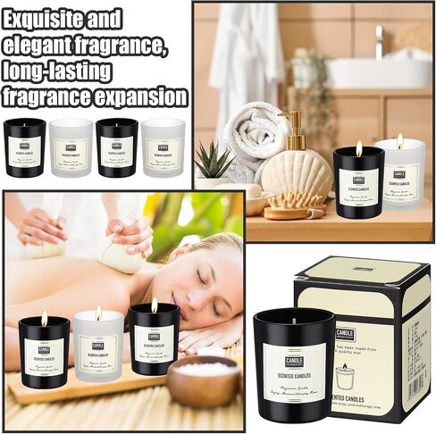 6 Pcs Mother's Day Scented Candle Soy Wax Candles Aromatherapy Candles for Women 6 Scents Long Lasting Soy Candle Gift Set in Glass Jar for Men Birthday Coworker Employee Anniversary in Saudi Arabia