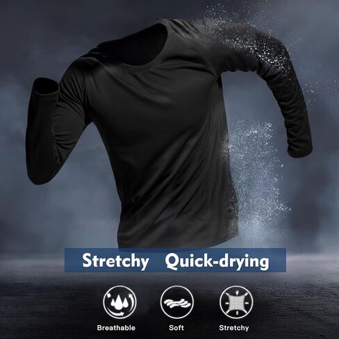 Women's Long Sleeve Compression Shirts Top Slim Athletic Workout Yoga Gym Rash Guard Base Layer in Saudi Arabia