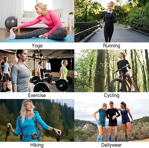 Women's Long Sleeve Compression Shirts Top Slim Athletic Workout Yoga Gym Rash Guard Base Layer in Saudi Arabia