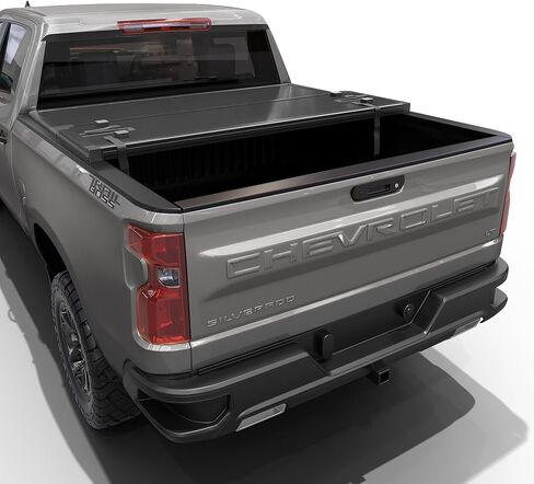 Tutel Hard Shell Folding Truck Bed Tonneau Cover|Fits 2019-2026 Chevy Silverado/GMC Sierra 5'8" Bed (69.6") - TULH029 in Saudi Arabia