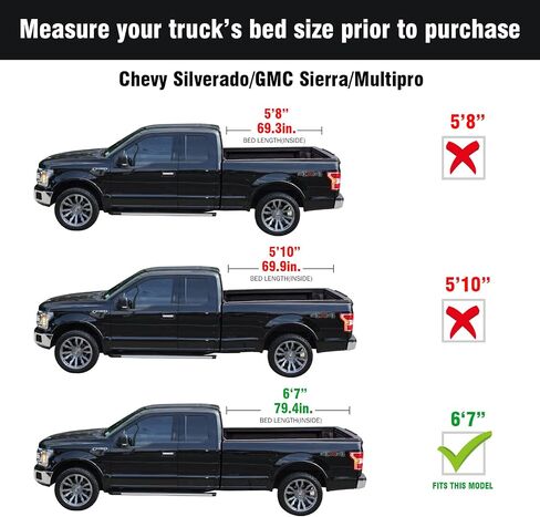 Tutel Hard Shell Folding Truck Bed Tonneau Cover|Fits 2019-2026 Chevy Silverado/GMC Sierra 5'8" Bed (69.6") - TULH029 in Saudi Arabia