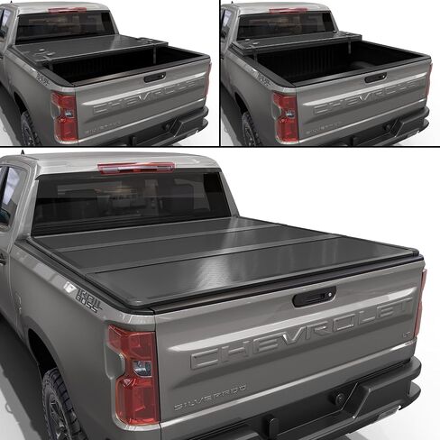 Tutel Hard Shell Folding Truck Bed Tonneau Cover|Fits 2019-2026 Chevy Silverado/GMC Sierra 5'8" Bed (69.6") - TULH029 in Saudi Arabia