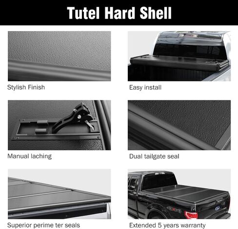 Tutel Hard Shell Folding Truck Bed Tonneau Cover|Fits 2019-2026 Chevy Silverado/GMC Sierra 5'8" Bed (69.6") - TULH029 in Saudi Arabia