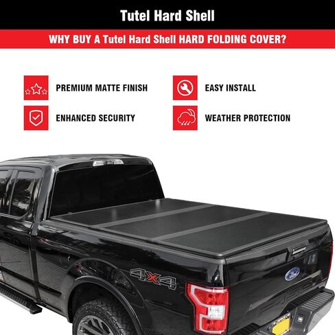 Tutel Hard Shell Folding Truck Bed Tonneau Cover|Fits 2019-2026 Chevy Silverado/GMC Sierra 5'8" Bed (69.6") - TULH029 in Saudi Arabia