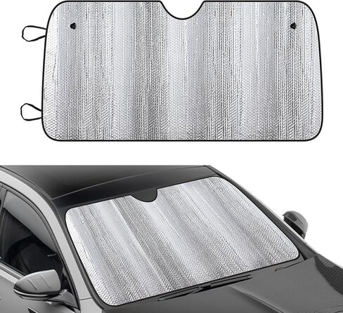 Car Windshield Sunshade, Windshield Sun Shade Foldable, 51" x 23" Aluminum Foil Insulation Sun Protector, Universal Summer Vehicle Keep Cool Accessories for Most Cars SUVs and Trucks in Saudi Arabia