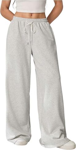 Women's Baggy Sweatpants Drawstring Wide Leg Sweatpants Sports Track Sweat Pants Trousers Joggers in Saudi Arabia
