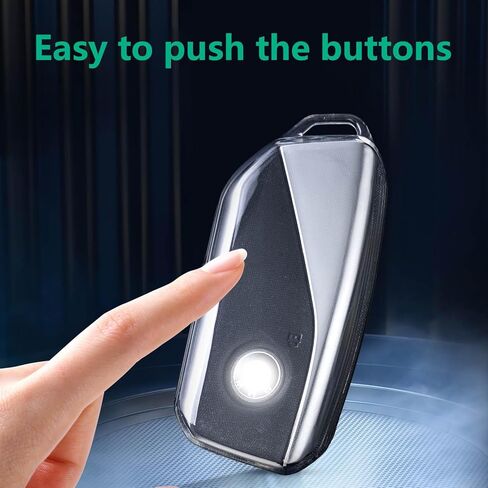 for BMW Key Fob Cover TPU 4 Buttons Car Key Fob Case Fit for BMW I7 M Sport 2023 X7 i7 xi X1 IX M5 7 Series 735Li 740 Car Remote Key Case Shell Protector(Black) in Kuwait