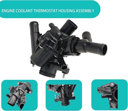 A2702000315 مجموعة مبيت منظم حرارة مبرد المحرك لمرسيدس بنز CLA250 CLA45 2.0L 2014-2016 لبنز GLA250 GLA45 2015-2016 تبريد محرك السيارة الأسود 2702000615 2702002200 1 قطعة in Kuwait