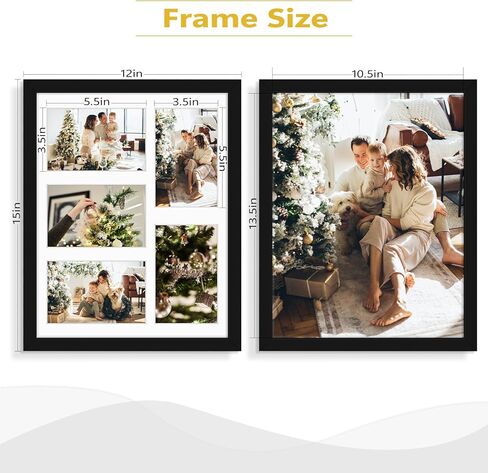 Golden State Art, 11x14 White Wood Frame with White Mat - Displays Five 4x6 Photos - Real Glass, Sawtooth Hangers, Swivel Tabs - Wall Mounting, Landscape, Portrait in Kuwait