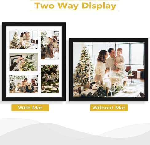 Golden State Art, 11x14 White Wood Frame with White Mat - Displays Five 4x6 Photos - Real Glass, Sawtooth Hangers, Swivel Tabs - Wall Mounting, Landscape, Portrait in Kuwait