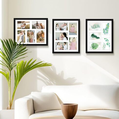 Golden State Art, 11x14 White Wood Frame with White Mat - Displays Five 4x6 Photos - Real Glass, Sawtooth Hangers, Swivel Tabs - Wall Mounting, Landscape, Portrait in Kuwait