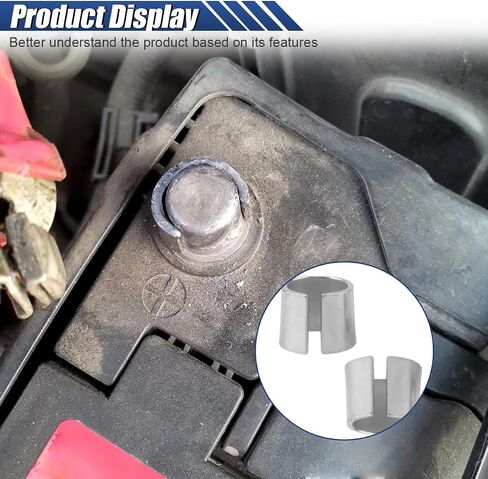 1 Pair Car Battery Post Shims, Pure Lead Auto Positive & Negative Post Converter Shim Caps, Anode Cathode Adaptor Sleeve, Universal Car Battery Terminal Connection Part Accessories (2PCS) in Saudi Arabia