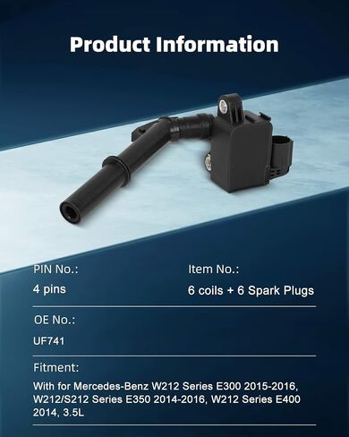 ECCPP UF651 4 ملفات تشغيل محرك السيارات مع 4 شمعات الإشعال إيريديوم لشركة هيونداي لكيا إلنترا توكسون فورتي سول 2011 2012 2013 2014 2015 2016 2017 2018 2019 1.8L 2.0L L4 UF651 C1804 in Kuwait