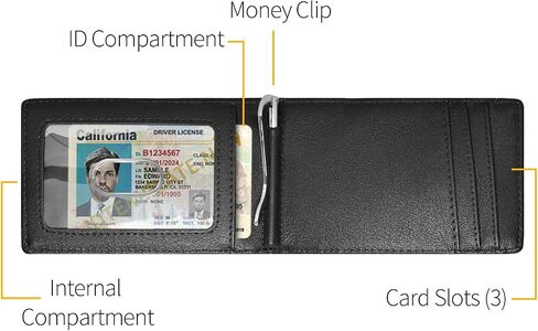 Compatible with - Ford Built Ford Tough Black PU Leather Slim RFID Resistant Bi-fold Men Wallet in Saudi Arabia