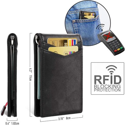 Compatible with - Ford Built Ford Tough Black PU Leather Slim RFID Resistant Bi-fold Men Wallet in Saudi Arabia