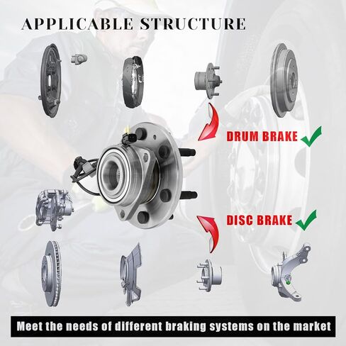 4x4/4WD Front Wheel Bearing Hubs Assembly Compatible with Chevy Silverado 1500/ Suburban/Tahoe, GMC Sierra 1500/ Yukon XL, Cadillac Escalade/ESV/XTS, 6 Lugs w/ABS, Pair Hubs, Replaces 515160 in Saudi Arabia