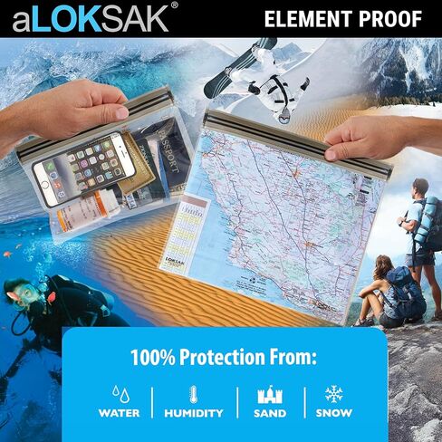 LOKSAK - aLOKSAK Waterproof Cellphone Dry Bags - Airtight Underwater Phone Pouch - Touch Screen Compatible - Diving Certified (2 Pack - 4.875 in x 8 in) Clear in Saudi Arabia