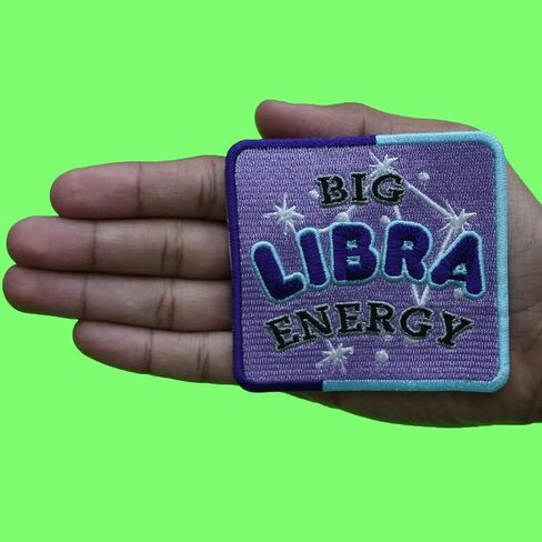 Big Libra Energy Patch Constellation Zodiac Box Embroidered Iron On in Saudi Arabia