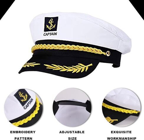 Yacht Captain Hat Adjustable Boat Hats for Women Men Funny Boat Accessories Sailor Hat Cosplay Costume Captain Hats in Saudi Arabia