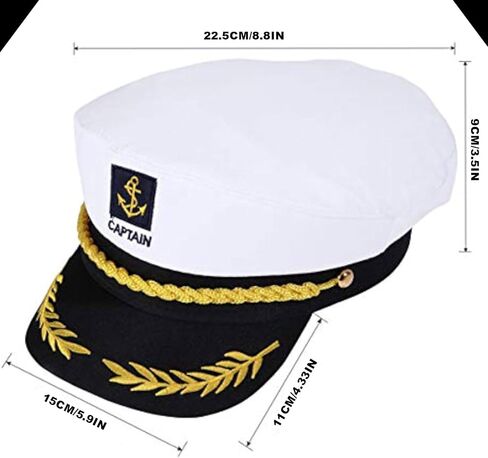 Yacht Captain Hat Adjustable Boat Hats for Women Men Funny Boat Accessories Sailor Hat Cosplay Costume Captain Hats in Saudi Arabia