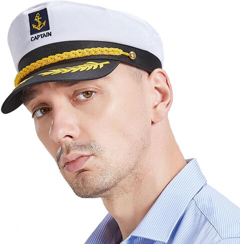 Yacht Captain Hat Adjustable Boat Hats for Women Men Funny Boat Accessories Sailor Hat Cosplay Costume Captain Hats in Saudi Arabia
