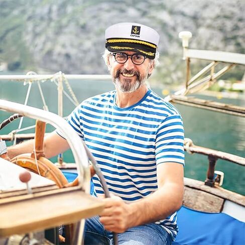Yacht Captain Hat Adjustable Boat Hats for Women Men Funny Boat Accessories Sailor Hat Cosplay Costume Captain Hats in Saudi Arabia