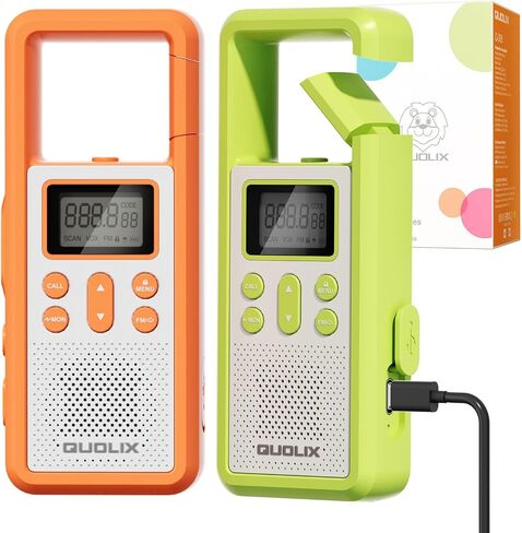 Rechargeable Walkie Talkies for Kids 2 Pack, 3 Miles Long Range 22 CH Two Way Radio with VOX & NOAA Weather Alert Flashlight, Birthday Gifts for 3-12 Year Old Boys Girls Outdoor Camping Hiking Toys in Kuwait