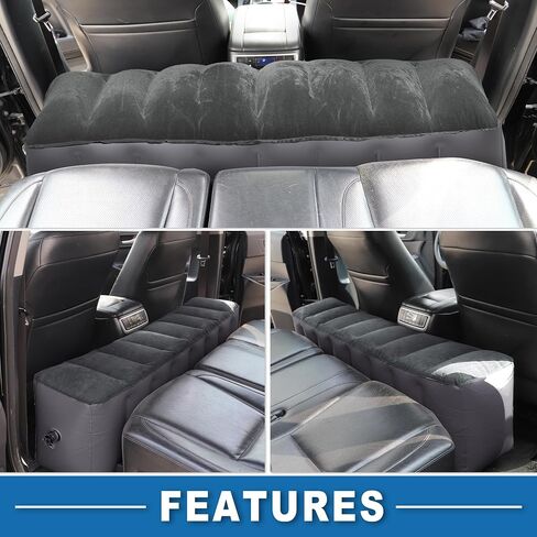Car Mattress Sleeping Mat Comfortable Rear Seat Air Bed Gap Pad for Napping Travel Blue Gray in Saudi Arabia