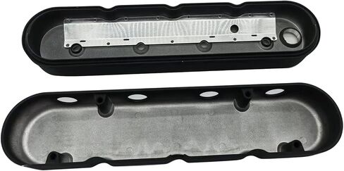 1 Pair 2pcs/Set Valve Cover Black Finned Vintage Hidden Cast Aluminum Valve Cover with Coil Mounts Compatible with Chevy LS LS1, LS2, LS3, LS6, and LS7 Engines. in Saudi Arabia