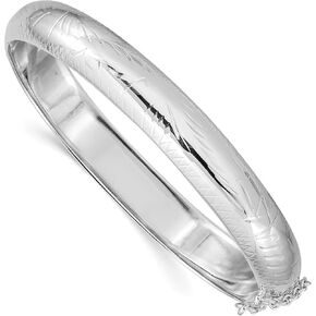 IceCarats 925 Sterling Silver 9.5mm Hinged Bangle Bracelet in Saudi Arabia