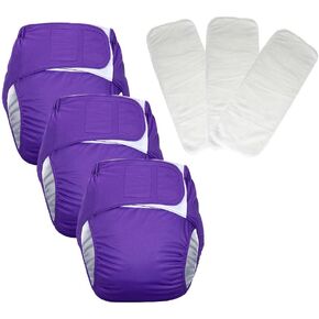 3 Pack Adult Cloth Diapers, Reusable Diaper Underwear, Washable, Elderly Care Protective Diaper, Adjustable Waist Circumference for Both Men and Women Black in Saudi Arabia