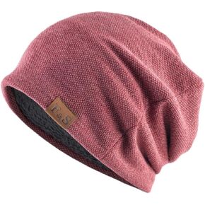 Unisex Plush Lined Skull Cap Winter Beanie Hats, Knitted Fleece Beanies for Men and Women in Saudi Arabia