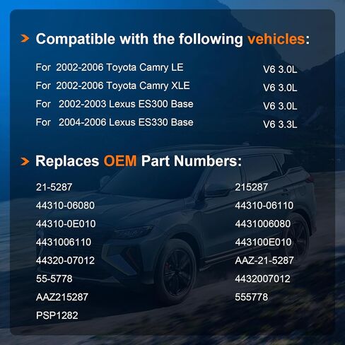 مضخة توجيه كهربائية مع بكرة تناسب تويوتا كامري 2002-2006، لكزس ES300 2002 2003، ES330 2004-2006 3.0L 3.3L يستبدل 44310-06080، 44310-06110، 44310-0E010، 21-5287 مضخة مساعدة الطاقة in Saudi Arabia
