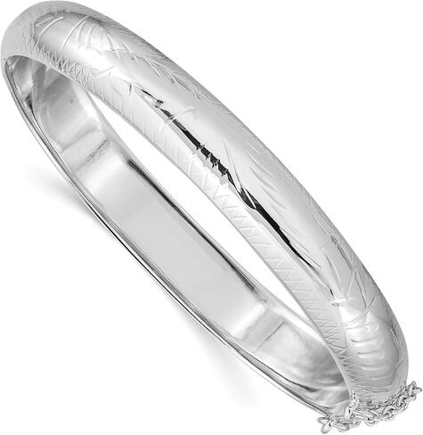 IceCarats 925 Sterling Silver 9.5mm Hinged Bangle Bracelet in Saudi Arabia