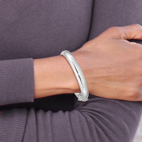 IceCarats 925 Sterling Silver 9.5mm Hinged Bangle Bracelet in Saudi Arabia