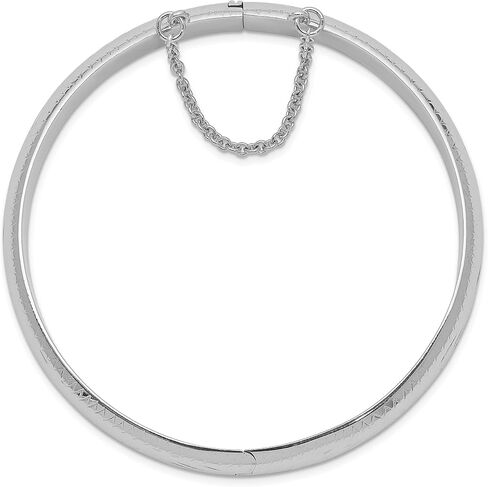 IceCarats 925 Sterling Silver 9.5mm Hinged Bangle Bracelet in Saudi Arabia