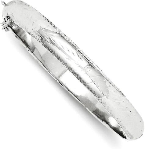 IceCarats 925 Sterling Silver 9.5mm Hinged Bangle Bracelet in Saudi Arabia